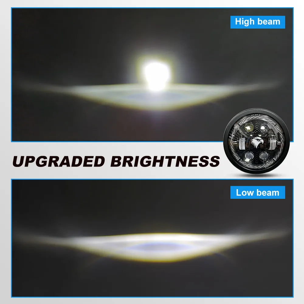 5.75 Inch 4-Lens Eagle Logo Turn Signal LED Headlight HL5.75-3018