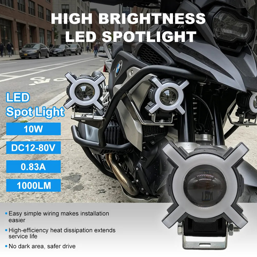 Cross RGB LED Motorcycle Spotlight SL-3006