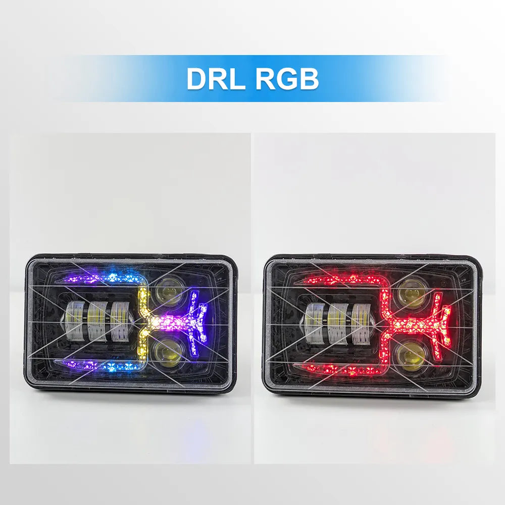 5 Inch Color‑Changing Moto LED Square Headlight HL5-7005