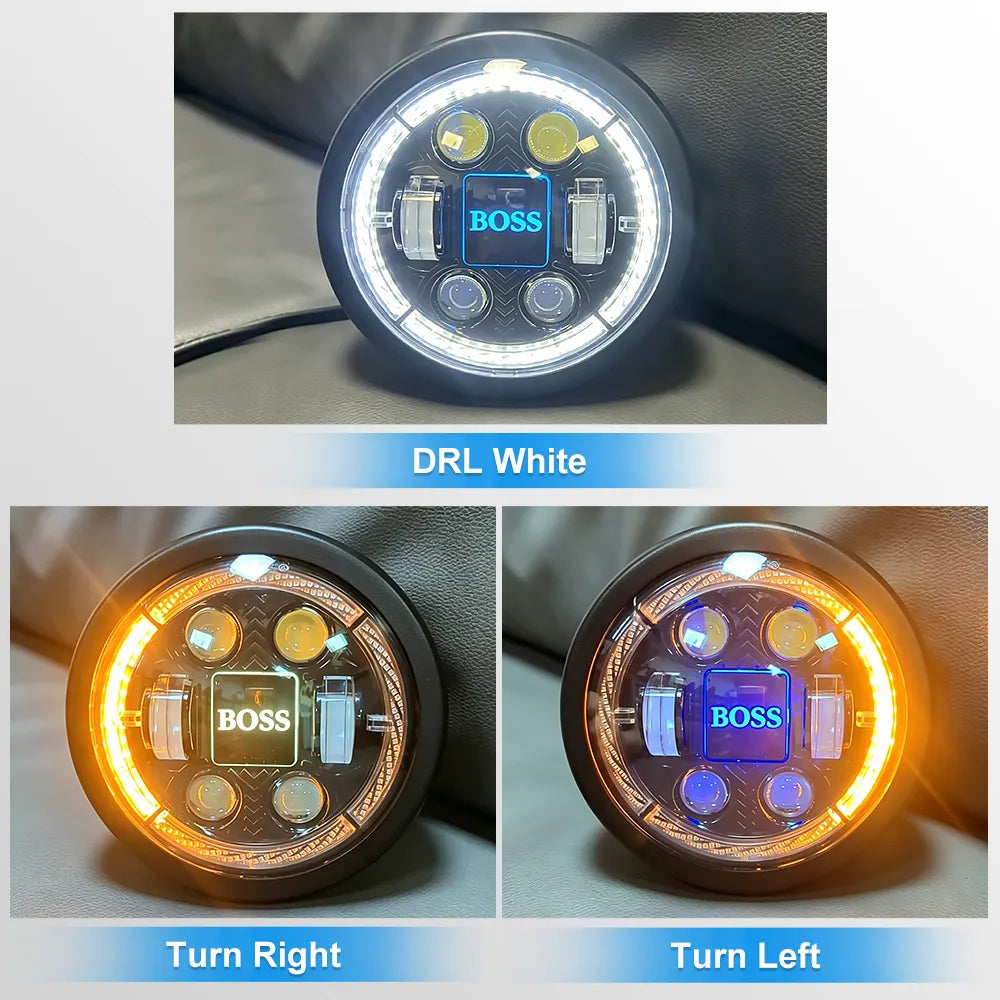 5.75 Inch 4-Lens BOSS Logo Turn Signal LED Headlight HL5.75-3022