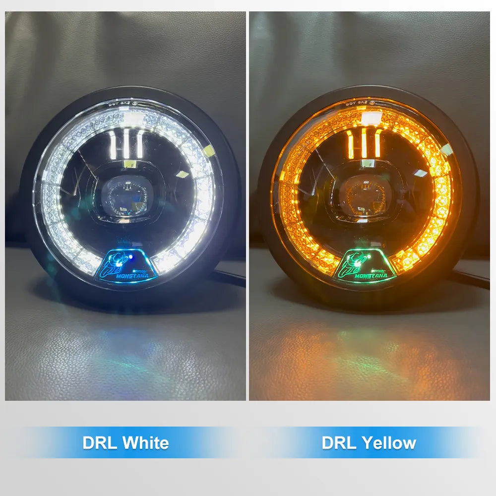 5.75 Inch Single Lens RGB Angel Ring LED Headlight HL5.75-3017