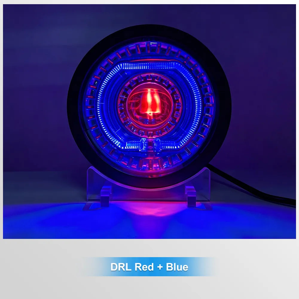 5.75 Inch Double Square Ring RGB LED Headlight HL5.75-3014