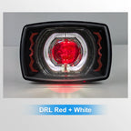 4 Inch Red Zigzag CG125 Square Headlight HL4-5002