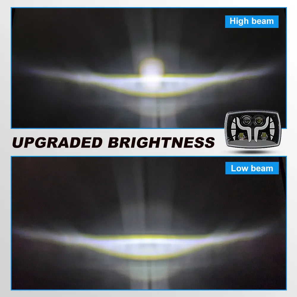 Rectangle Y‑DRL LED Motorbike Headlight HL4‑5017