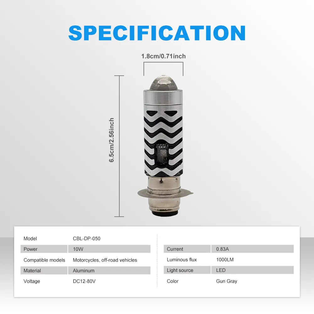 Aluminum Dual Color Motorcycle Headlight Bulb CBL-DP-050