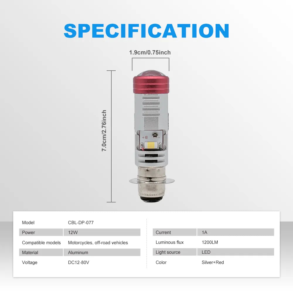 Dual Beam LED Motorcycle Headlight Bulb CBL-DP-077